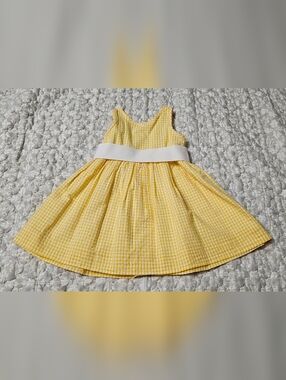 Ralph Lauren Yellow Gingham Girls' Dress with White Waistband